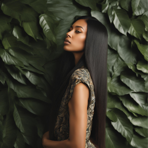 Aplicación de un alisado brasileño sin formaldehído, utilizando aceites esenciales naturales para alisar el cabello de manera suave y saludable.